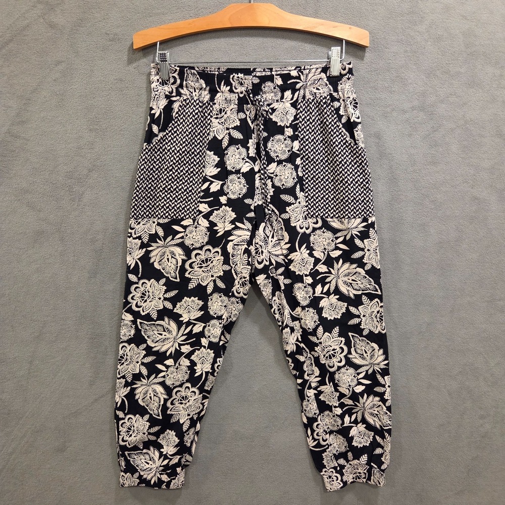 American Eagle Pants Pull On Jogger Women's Small Mixed Floral Print Lightweight